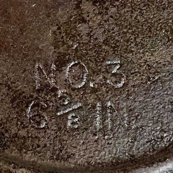 Vintage No 3 Cast Iron Skillet Stove Range With Smoke Ring 6 5/8 Inch BSR ? - Picture 9 of 11